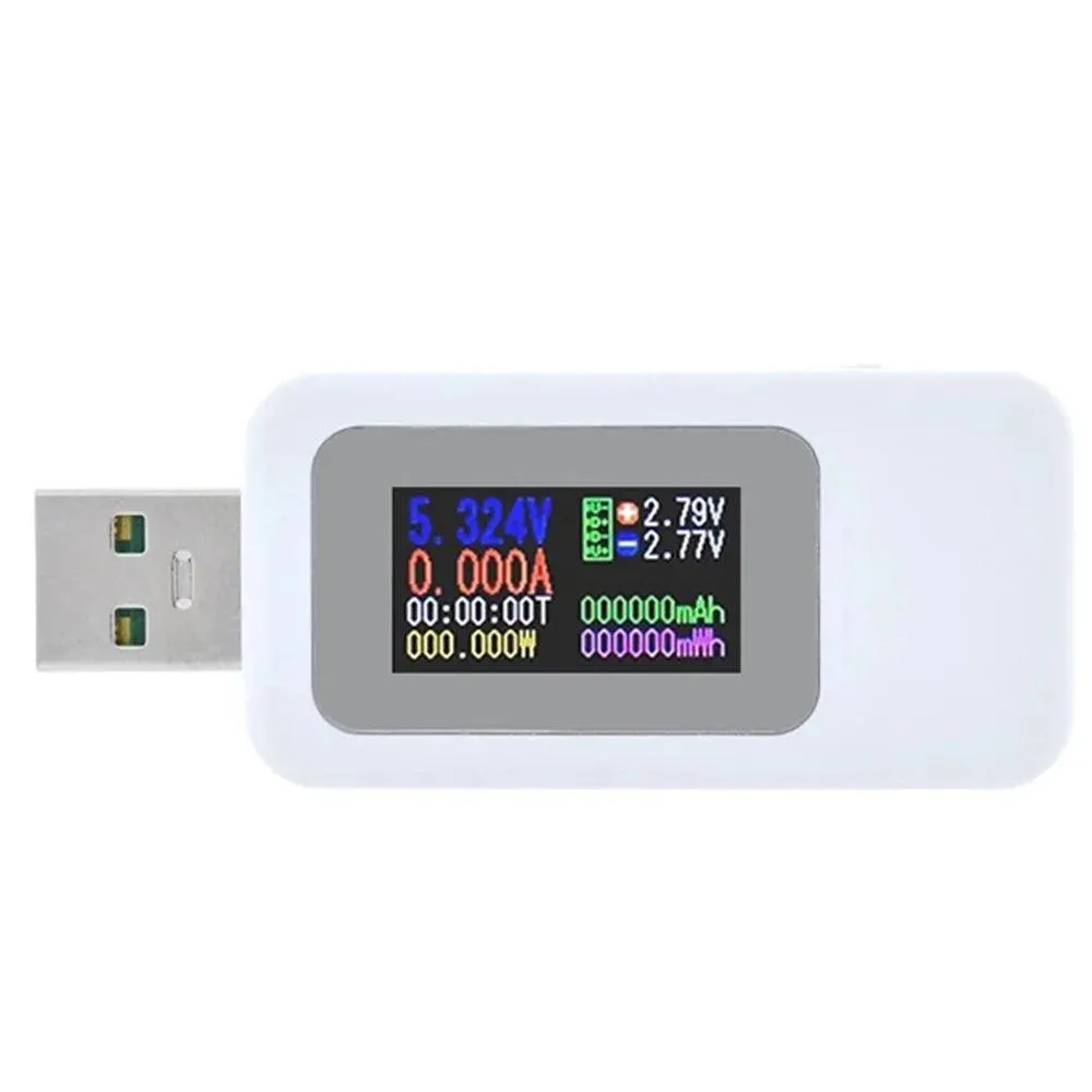 10-in-1 USB Voltage and Current Tester with High-Definition Display and Quick Charge Support