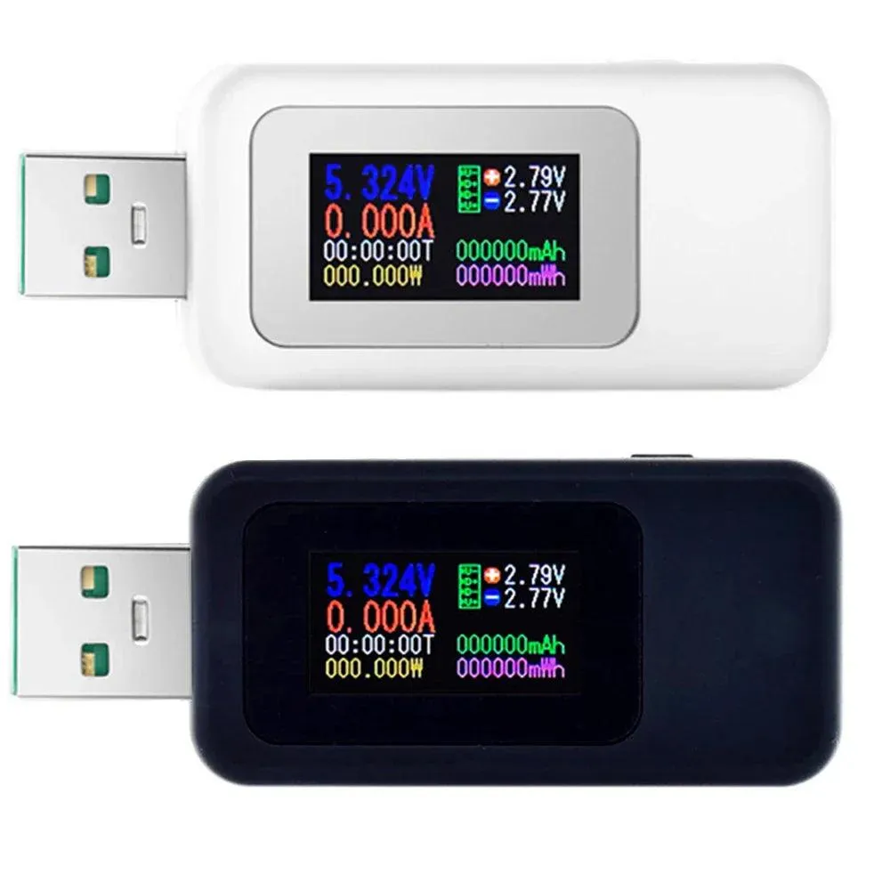 10-in-1 USB Voltage and Current Tester with High-Definition Display and Quick Charge Support