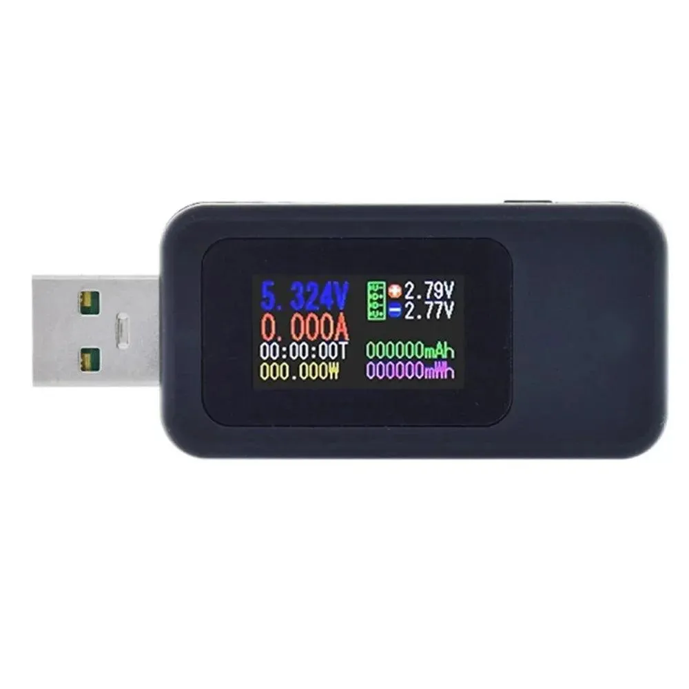 10-in-1 USB Voltage and Current Tester with High-Definition Display and Quick Charge Support