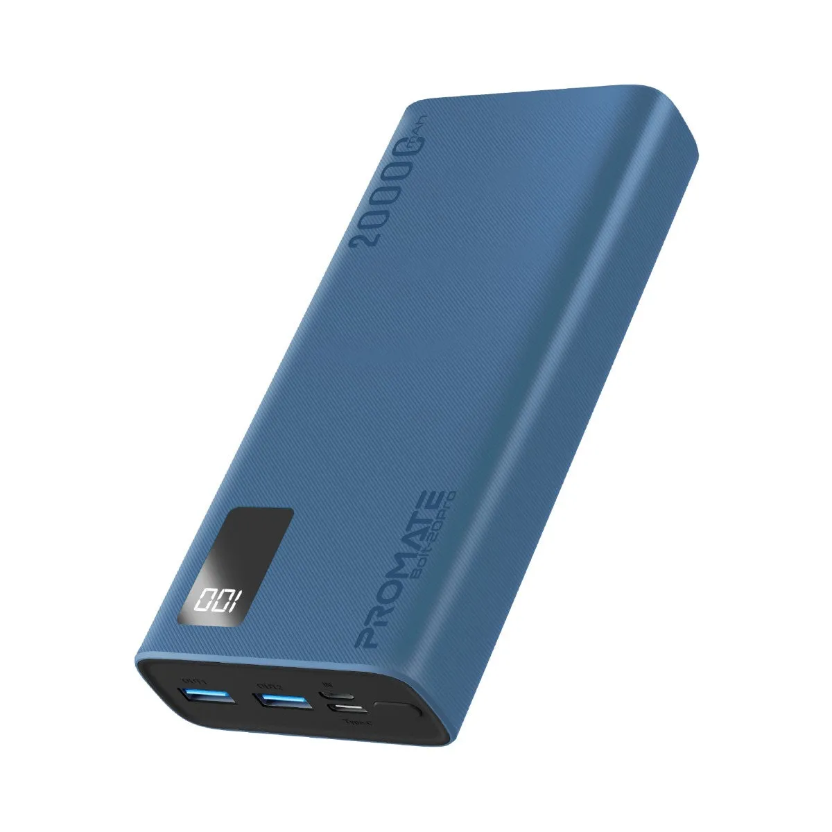 20000mAh Compact Smart Charging Power Bank with Dual USB-A & USB-C Output