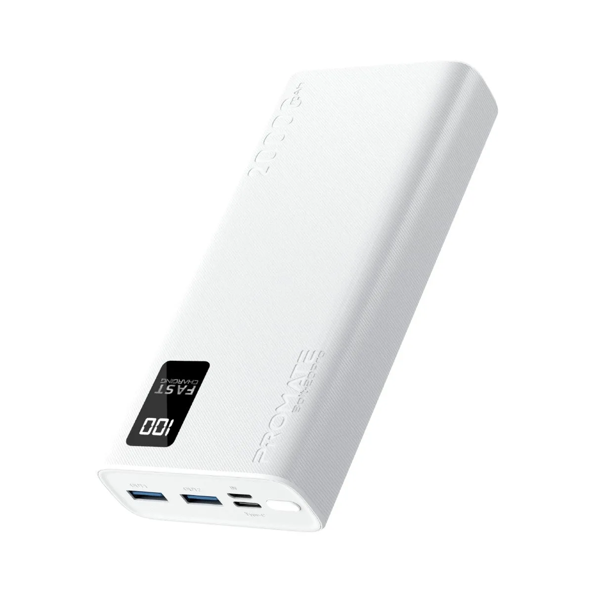 20000mAh Compact Smart Charging Power Bank with Dual USB-A & USB-C Output