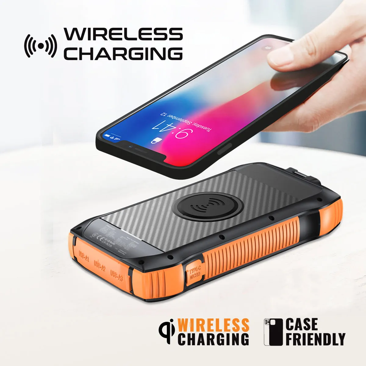 20000mAh Rugged EcoLight™ Solar Power Bank