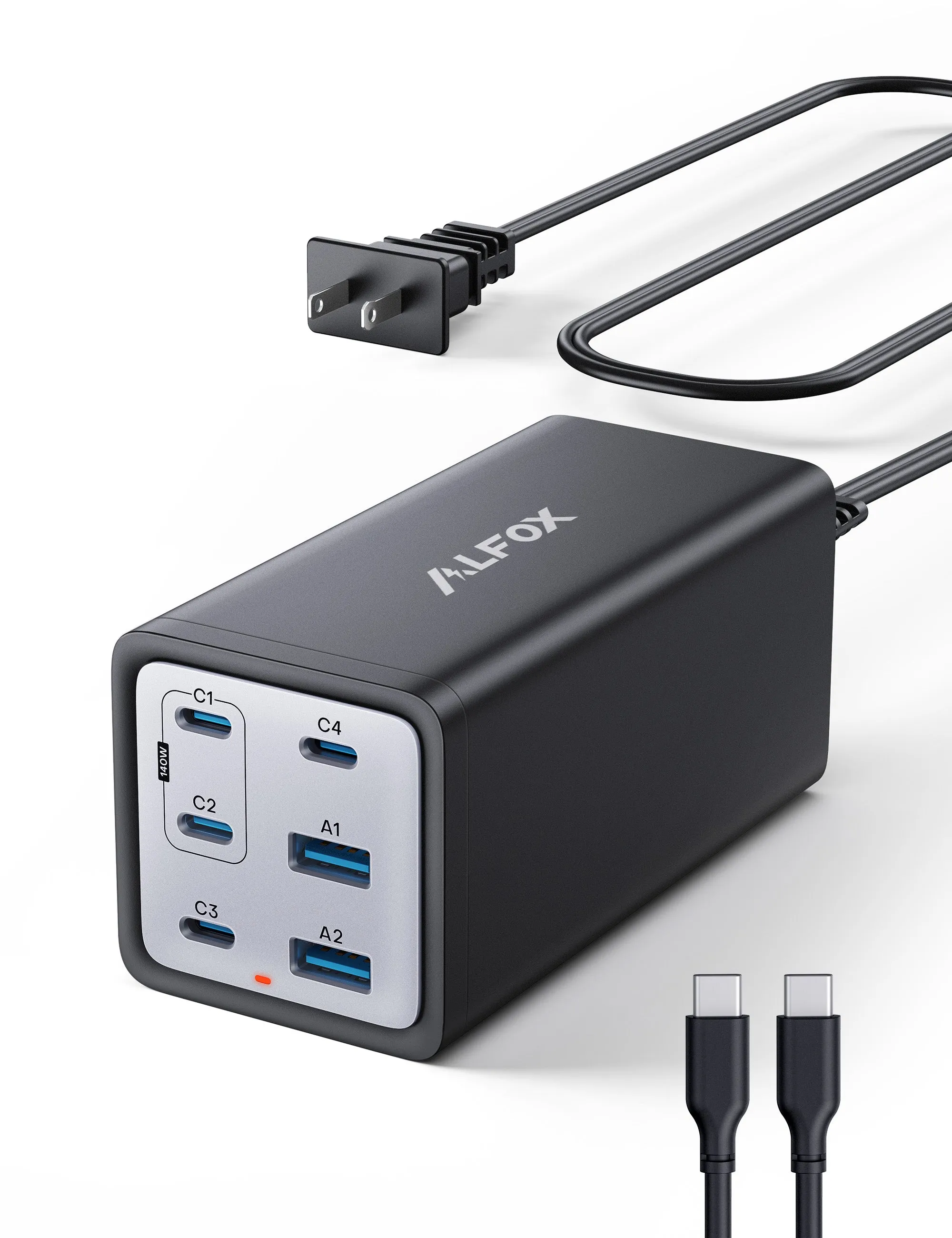 200W USB C Desktop Charger - 6 Ports GaN Power Adapter & Fast Charging Station