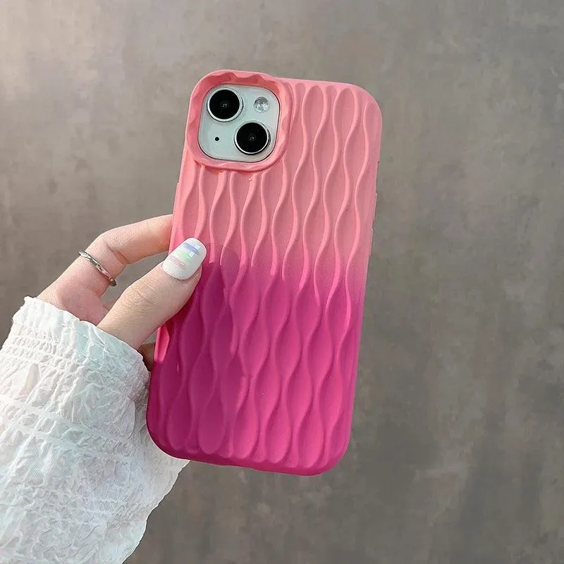 3D Water Ripple Stripe - Cute Phone Cases For iPhone 15, 14, 13, 12, 11 Pro Max