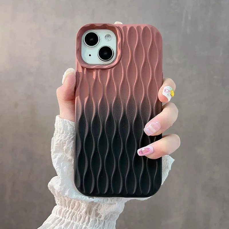 3D Water Ripple Stripe - Cute Phone Cases For iPhone 15, 14, 13, 12, 11 Pro Max