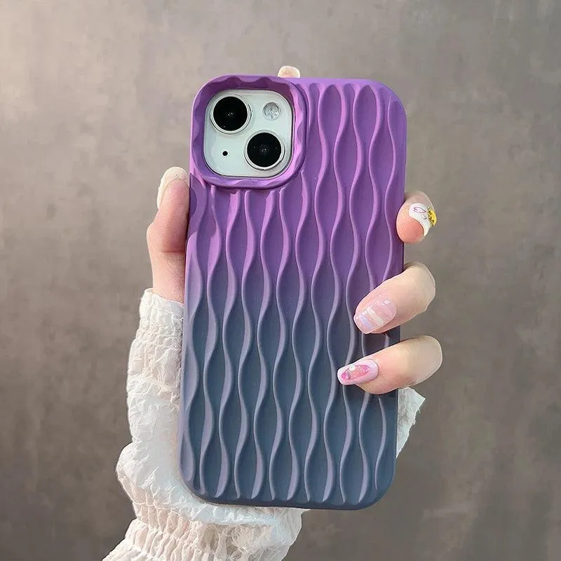 3D Water Ripple Stripe - Cute Phone Cases For iPhone 15, 14, 13, 12, 11 Pro Max