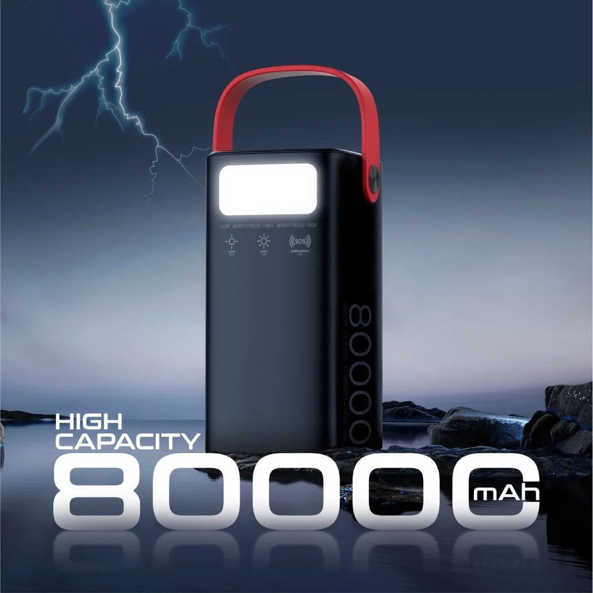 80000mAh High-Capacity 65W Fast-Charging Power Pack