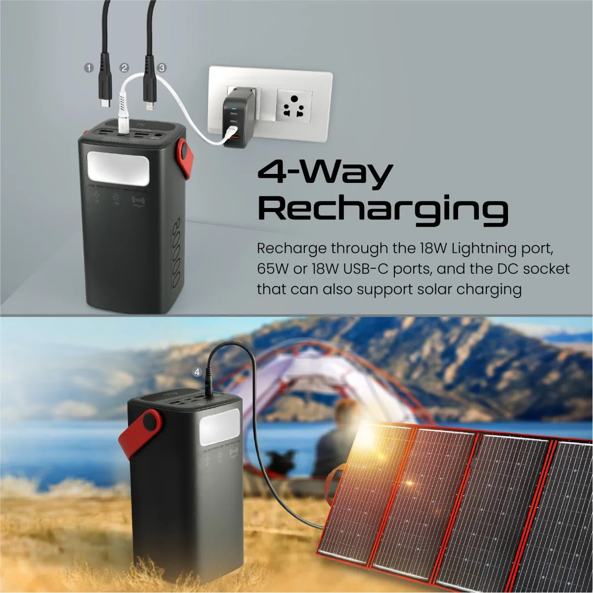 80000mAh High-Capacity 65W Fast-Charging Power Pack