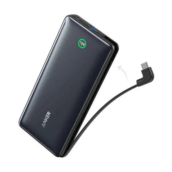 A1387H11 Anker Nano Power Bank (20K, 30W, Built-In USB-C Cable) - Black