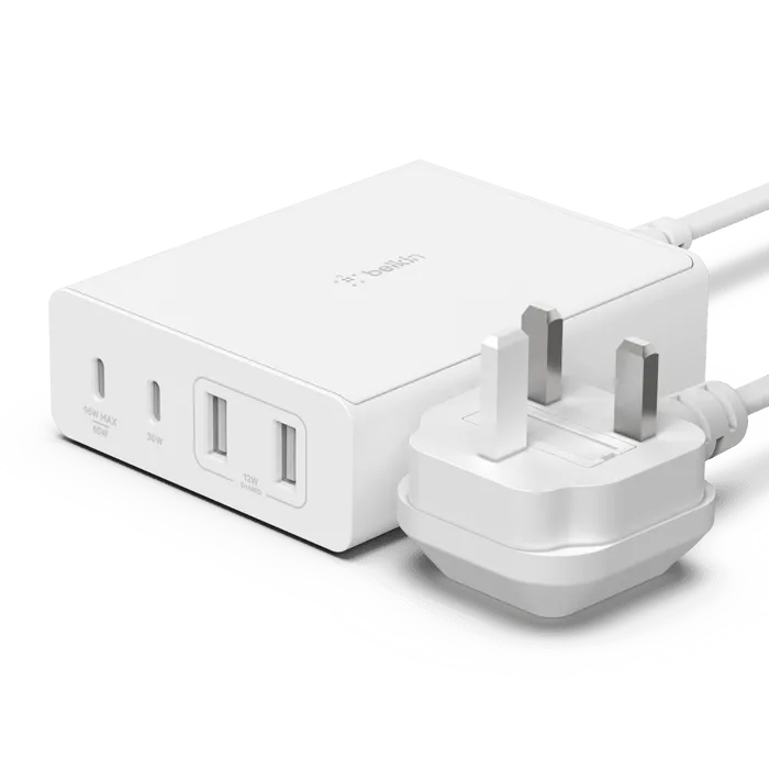 Belkin 108W 4 Port GaN USB Desktop Charger Fast Charging - White