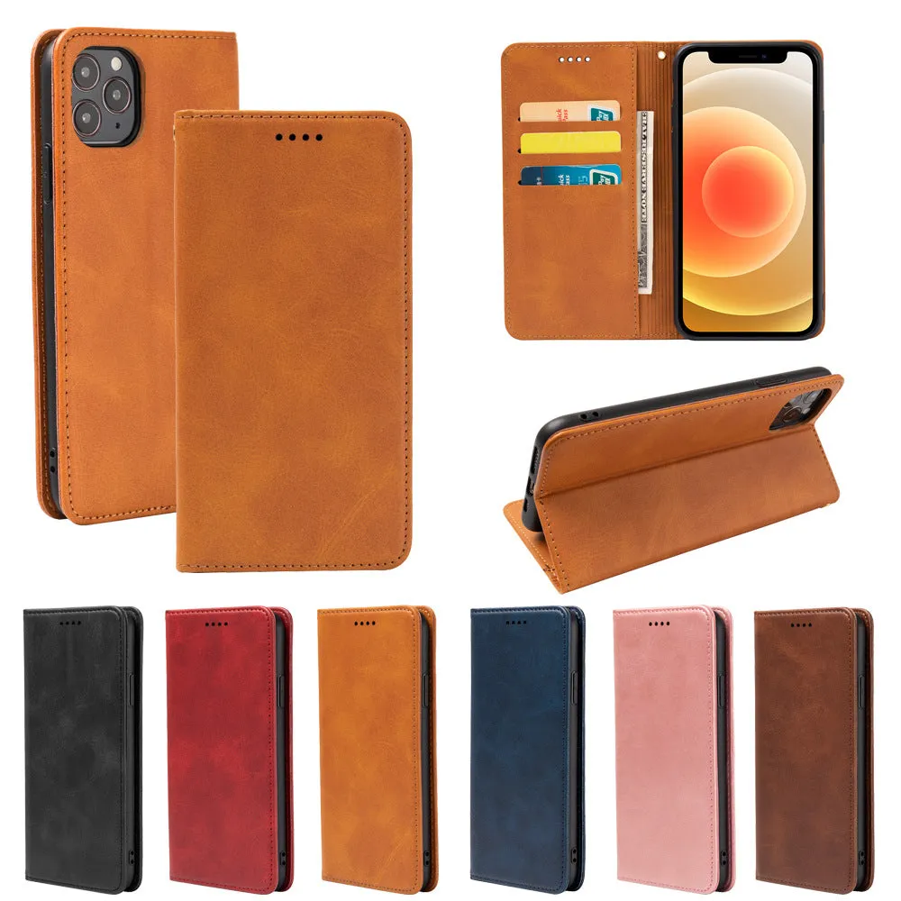 Black Wallet style leather shockproof phone case, phone case for iPhone 12 pro max 6.7