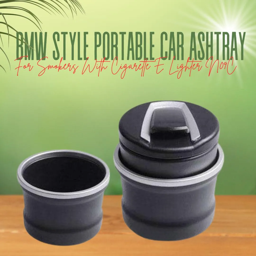 BMW Style Portable Car Ashtray For Smokers With LED Large