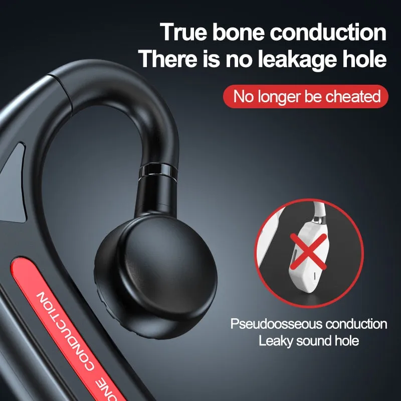 Bone Conduction Bluetooth Headset Hands-free Microphone Earphone