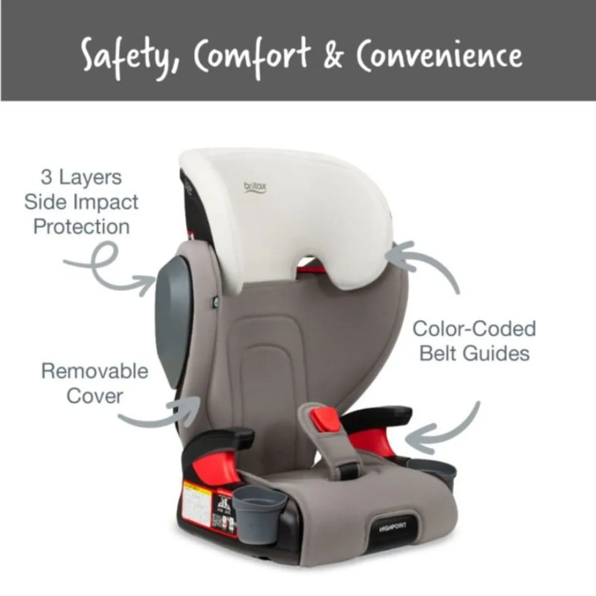 Britax Highpoint Booster Seat (Safewash) - Gray Ombre