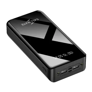 Callmate 30000mAh High Capacity Power Bank, 15W Fast Charging | Digital Display | 2 USB Output Ports and 2 Input | LED Torch| Multi-Layer Protection for iPhone & Smartphones (Black, Lithium Polymer)