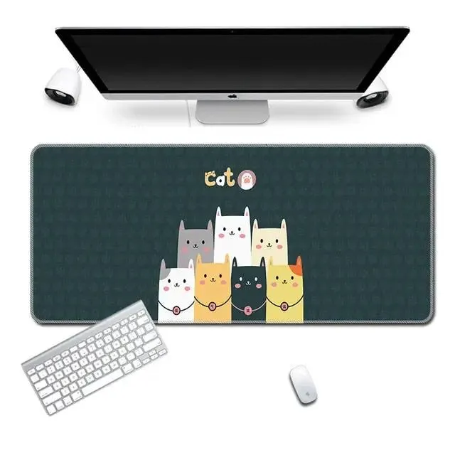 Cat Friends Gaming Keyboard and Mouse Pad