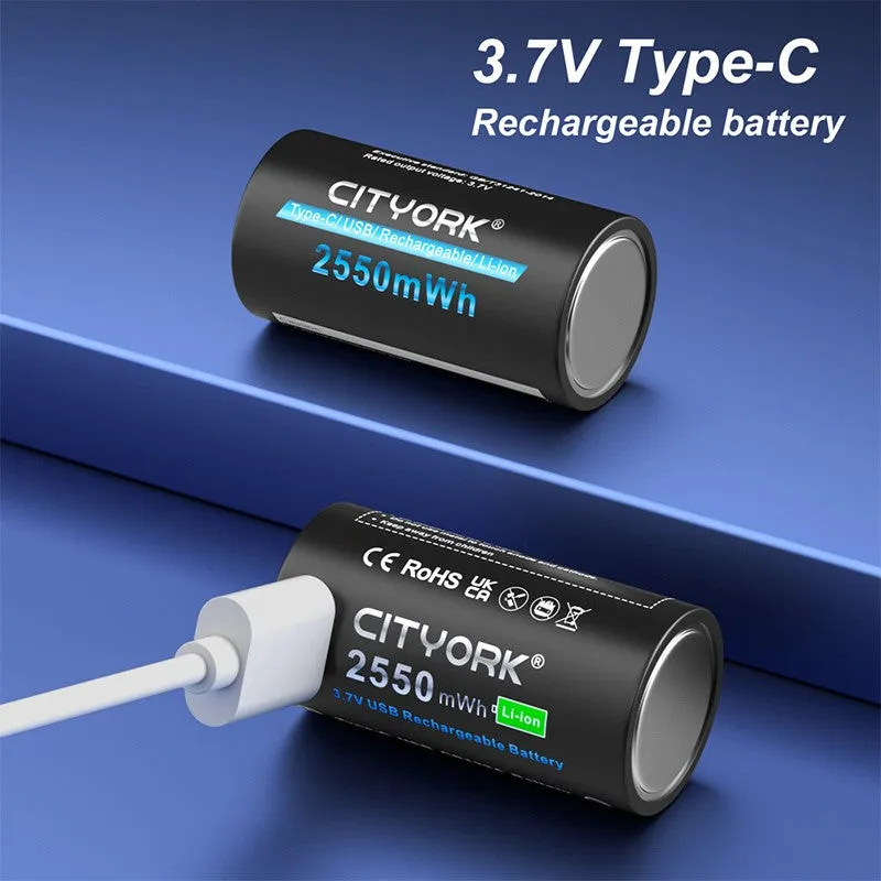 CR123A Rechargeable Battery Pack  Type-C Cable