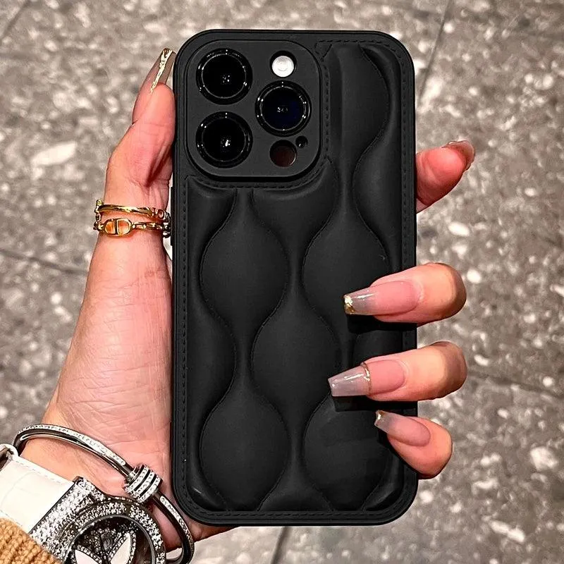 Cute Phone Cases for iPhone 11, 12, 13, 14, and 15 Pro Max models - Luxury Wavy Pattern - TSP193