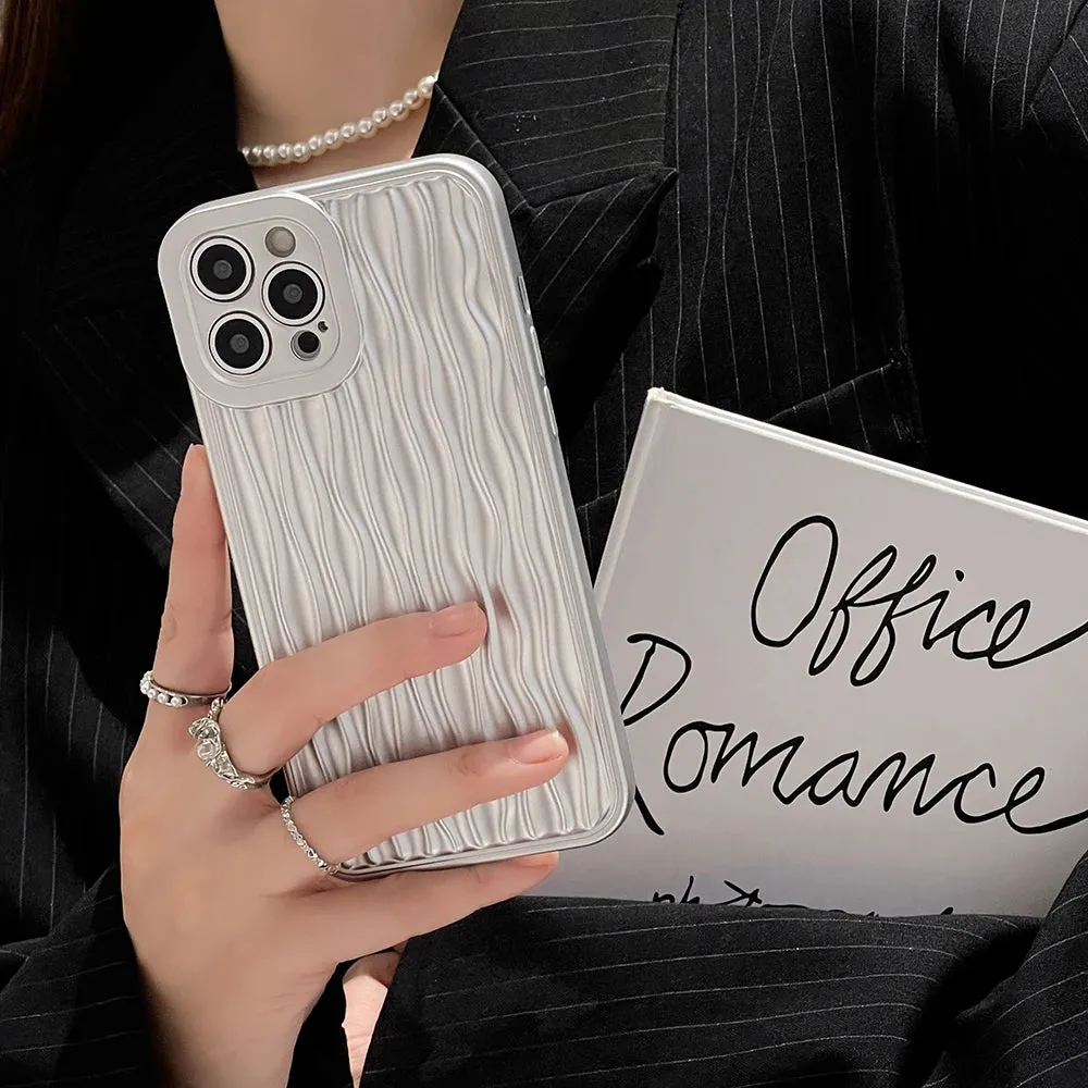 Cute Phone Cases For iPhone 15 13 14 12 11 Pro Max - Luxury Plating Curved Pattern