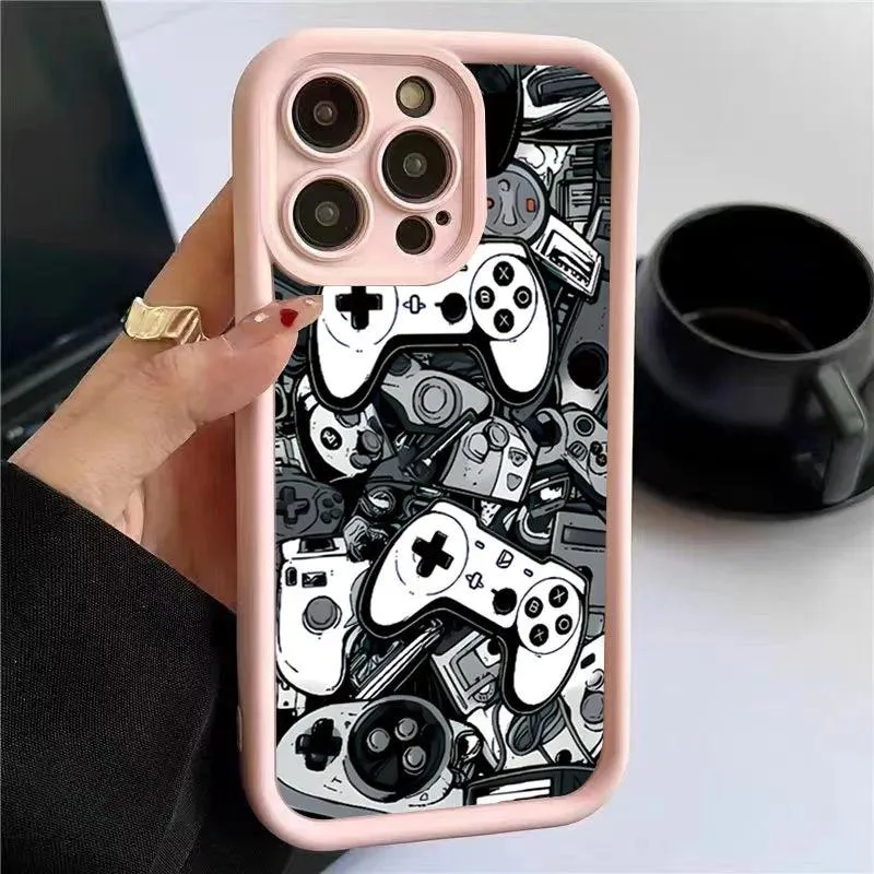 Cute Phone Cases For iPhone 7, 8, XS, X, XR, 11, 12, 13, 14, 15, Pro Max, Plus, and SE 2020 - Game Controller Graphic - TSP224