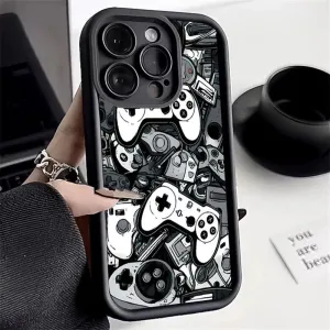 Cute Phone Cases For iPhone 7, 8, XS, X, XR, 11, 12, 13, 14, 15, Pro Max, Plus, and SE 2020 - Game Controller Graphic - TSP224