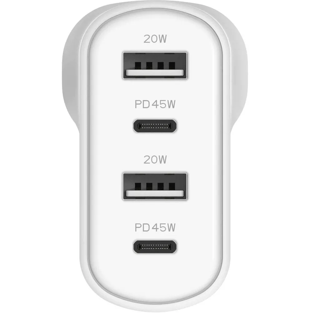 Cygnett Powerplus 45W USB/USB-C Quad AC Wall Charger