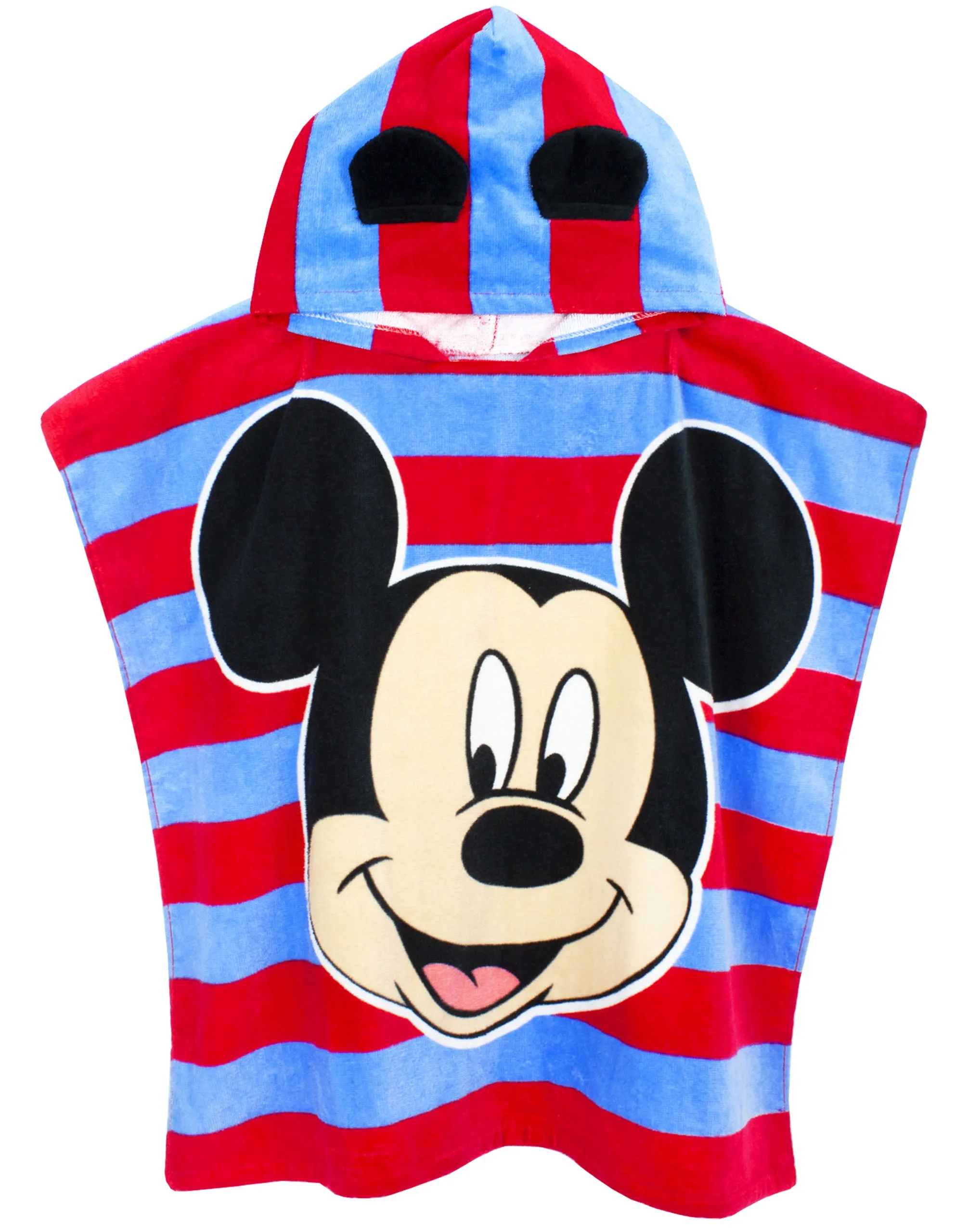 Disney Mickey Mouse Kid's Stripy Hooded Towel Poncho