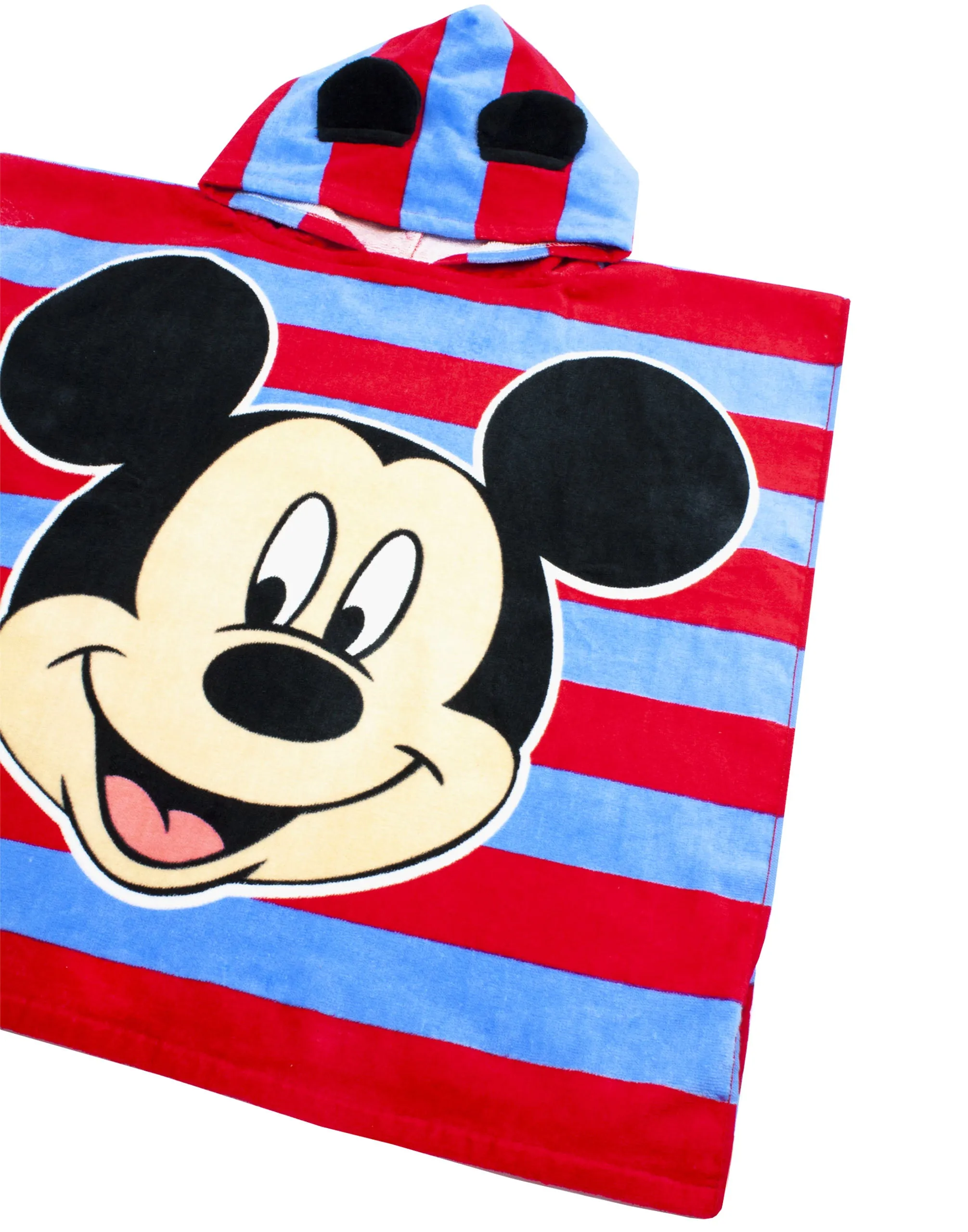 Disney Mickey Mouse Kid's Stripy Hooded Towel Poncho