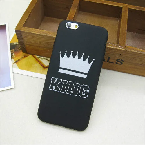 Fashion Brand King Queen Soft TPU Ultra Thin Back Covers for IPhone 6 6s Phone Cases Silicone Luxury Crown Slim Shell Coque