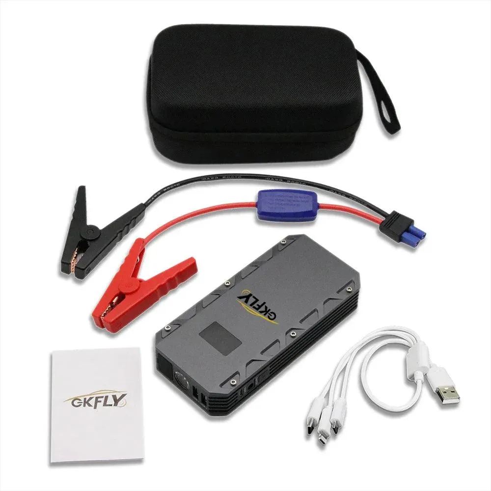 GKFLY Ultra-Power Car Jump Starter: 1500A/2000A/3000A Battery Booster with Emergency SOS Light and Power Bank Function