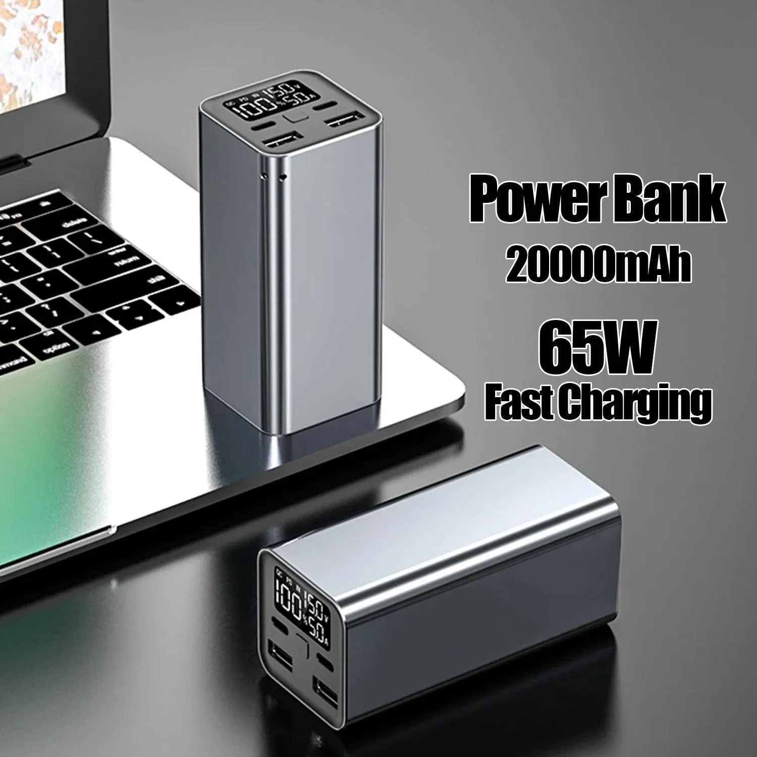 High-Capacity 20000mAh 100W Portable Charger with Type-C PD Fast Charging for All Your Devices