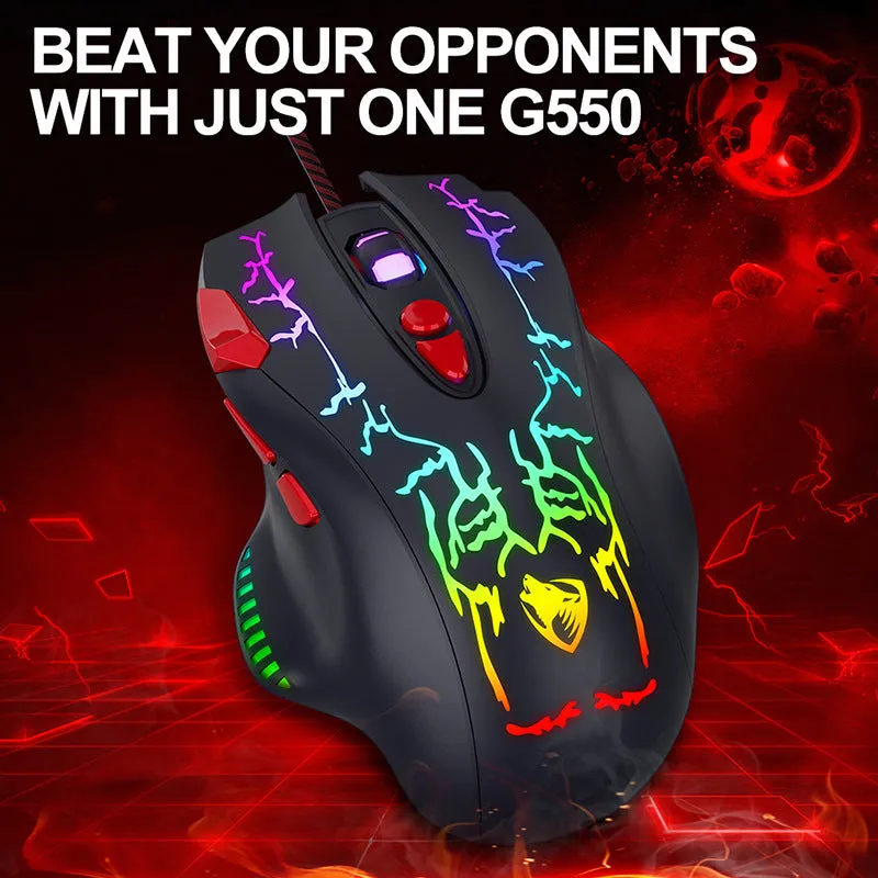 High Precision 6400 DPI Wired Gaming Mouse with RGB Backlit & Fire Button for Windows / Mac