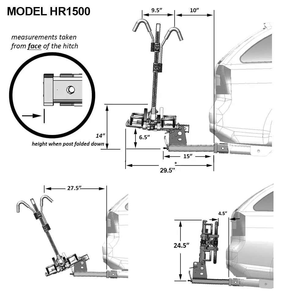 Hollywood Sport Rider SE 2-Bike Hitch Rack for Electric and Fat Bikes