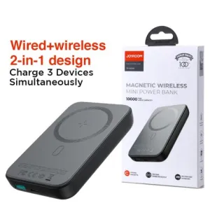 Joyroom Jr-W020 Magnetic Wired   Wireless 2-In-1 Design Wireless Power Bank 10000mah