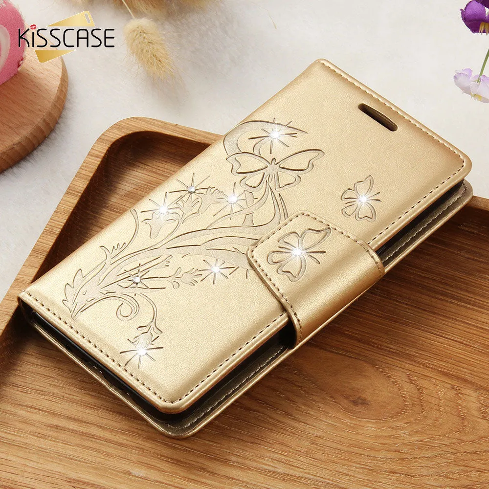 KISSCASE Phone Case for Samsung J5 2016 Cover PU Leather S8 Plus Flip Cover For Samsung Galaxy J510 J5 2016 Case Stent Card Slot