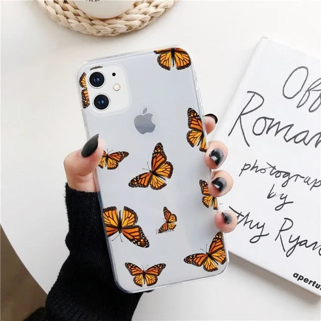 KULIAI Clear Monarch Butterfly Phone Case