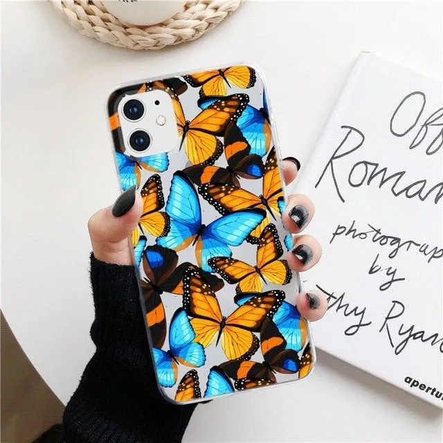 KULIAI Clear Monarch Butterfly Phone Case