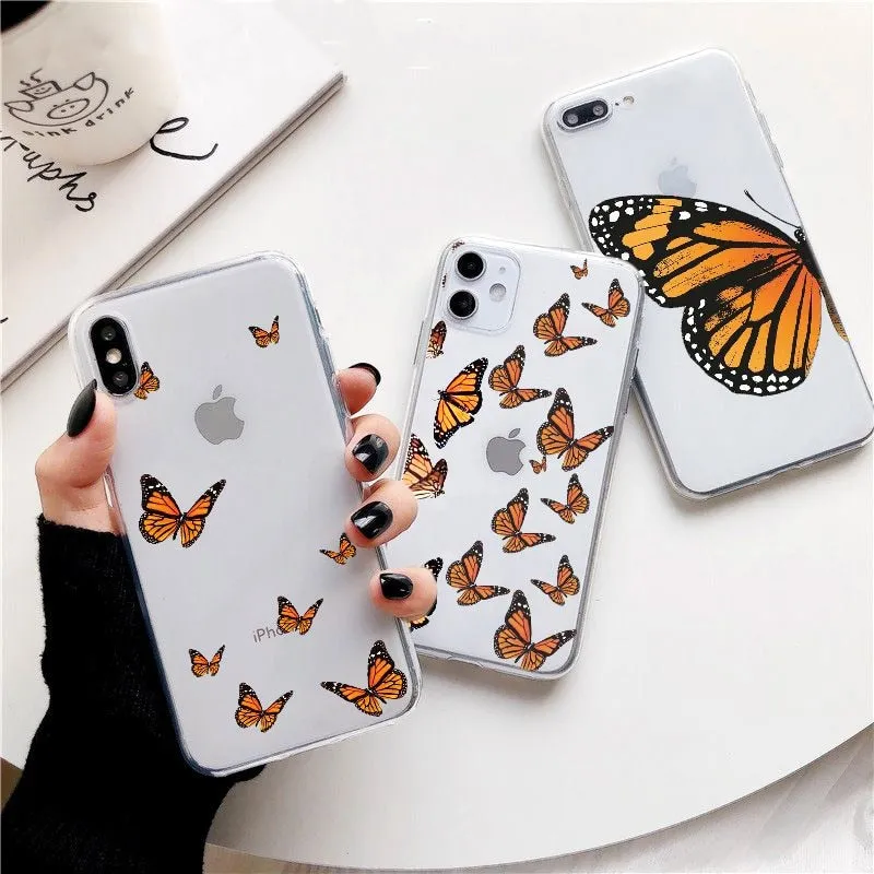 KULIAI Clear Monarch Butterfly Phone Case