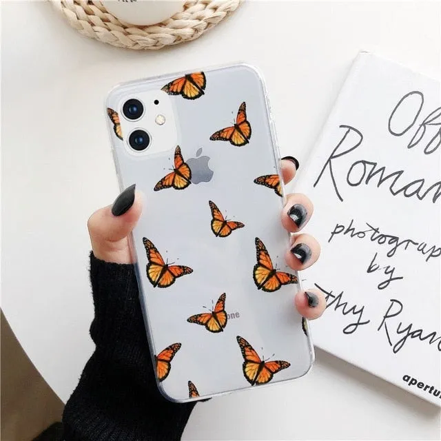 KULIAI Clear Monarch Butterfly Phone Case