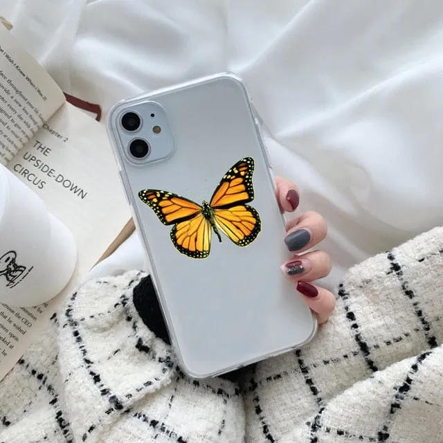 KULIAI Clear Monarch Butterfly Phone Case