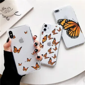 KULIAI Clear Monarch Butterfly Phone Case