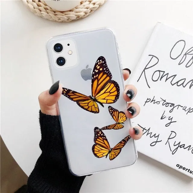 KULIAI Clear Monarch Butterfly Phone Case