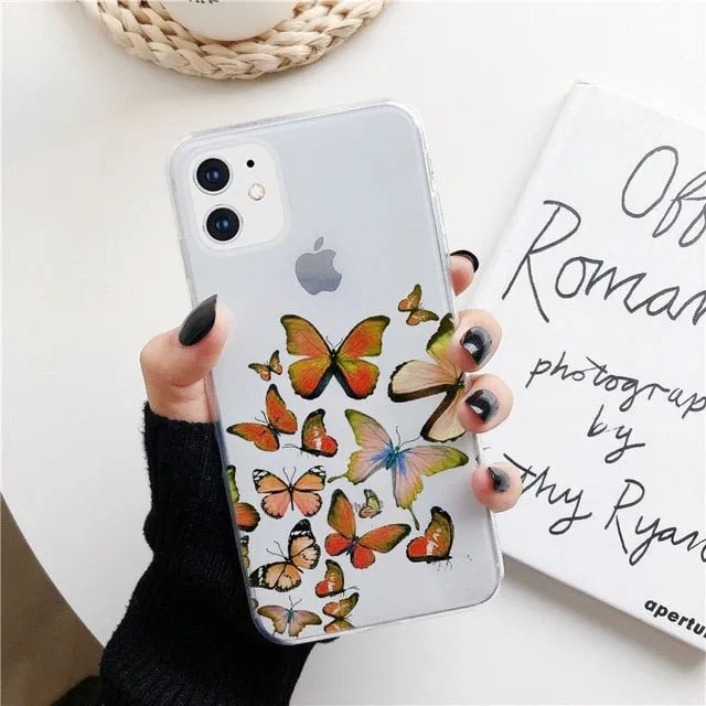 KULIAI Clear Monarch Butterfly Phone Case