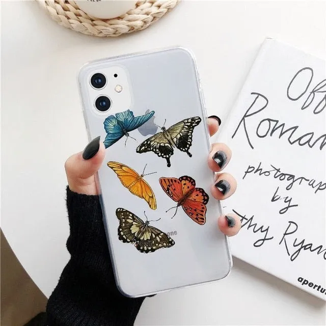 KULIAI Clear Monarch Butterfly Phone Case