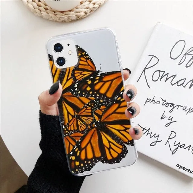 KULIAI Clear Monarch Butterfly Phone Case