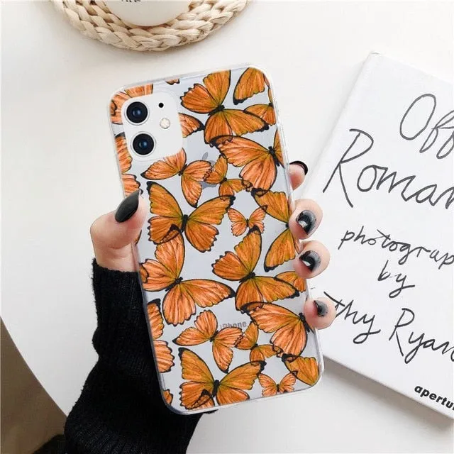 KULIAI Clear Monarch Butterfly Phone Case