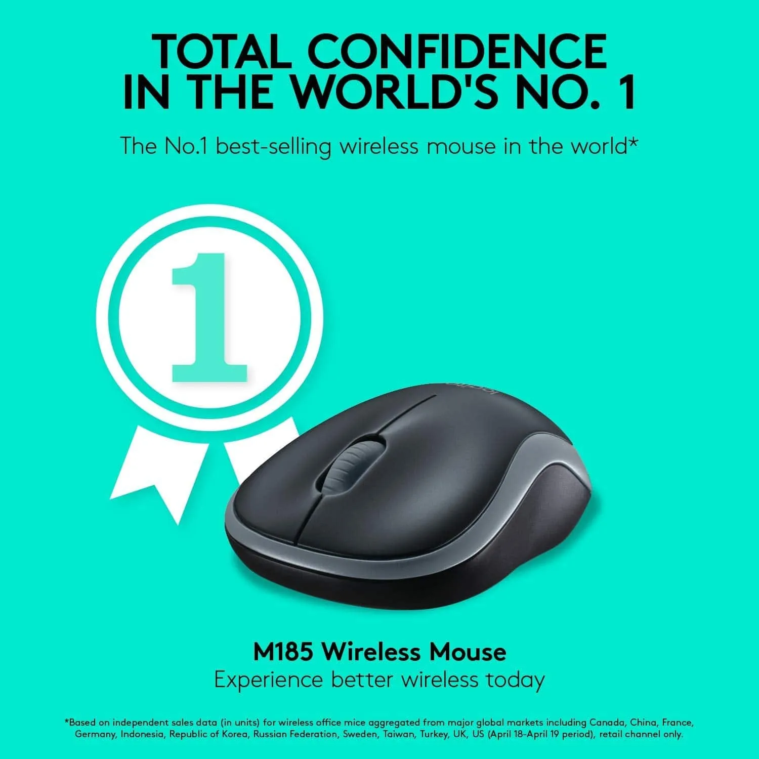 Logitech M185 Compact Wireless Mouse Comfortable easy-to-use mouse with reliable durability