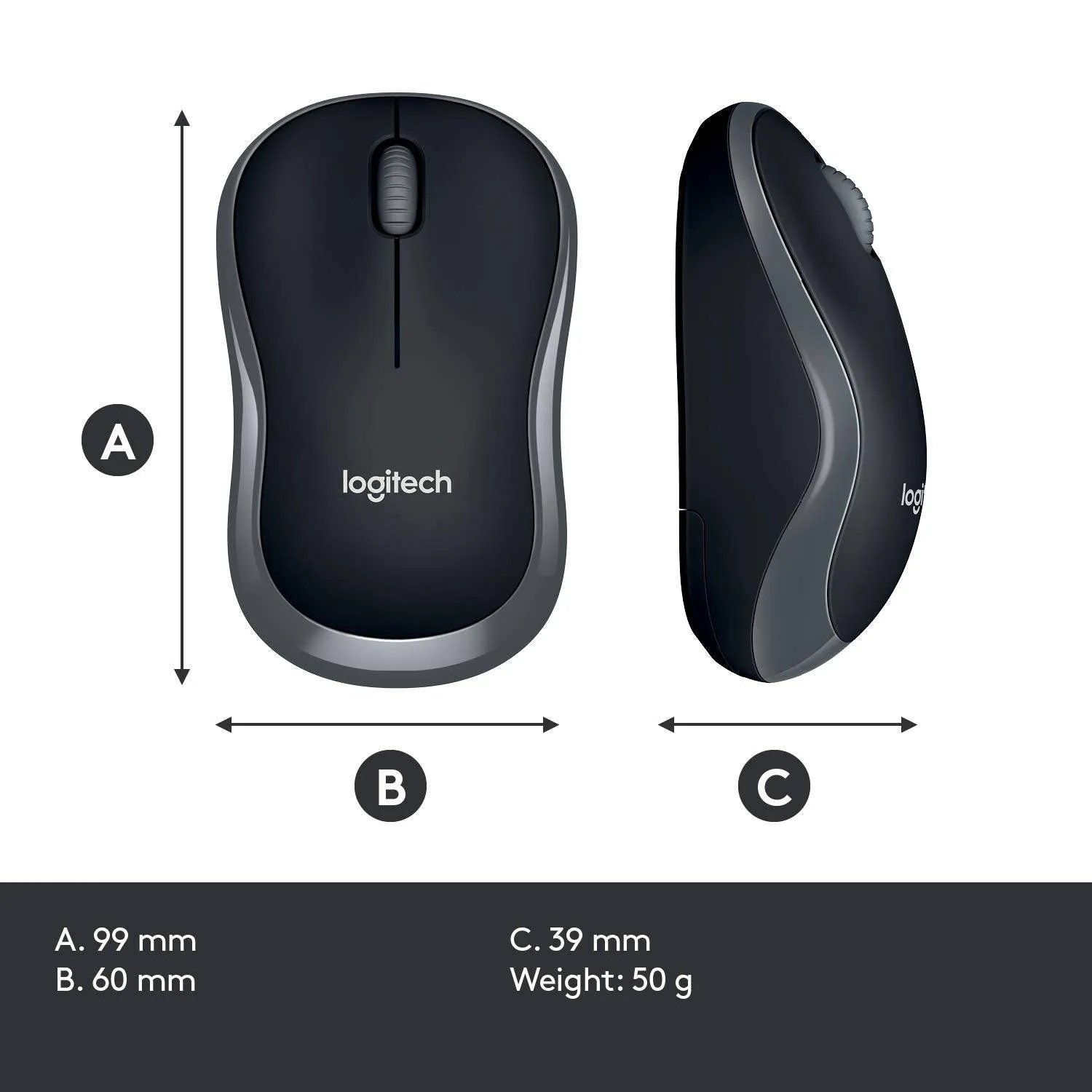 Logitech M185 Compact Wireless Mouse Comfortable easy-to-use mouse with reliable durability