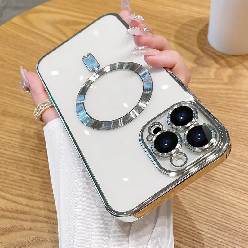 Luxury Clear Absorption Transparent Magnetic Wireless Case