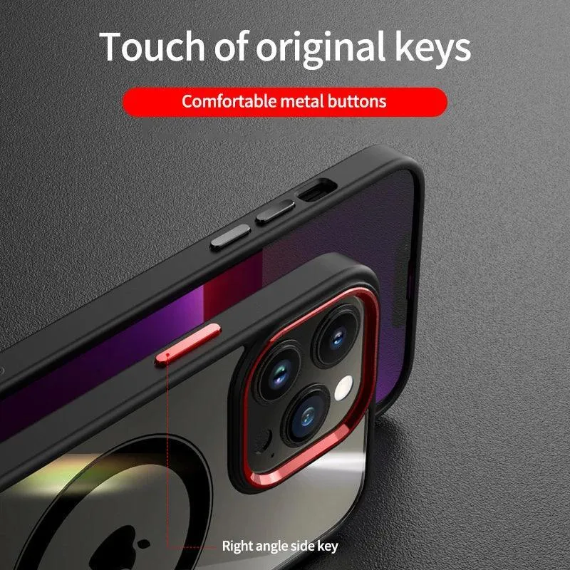 Luxury Magnetic iPhone Case: Secure Wireless Charging & Shockproof Protection